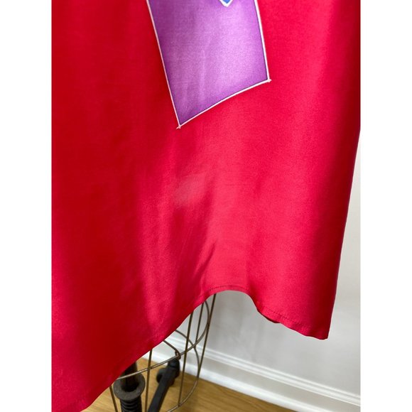 Handpainted silk satin tunic dress abstract jazz singer by Liza Gateau Size L - Picture 6 of 8